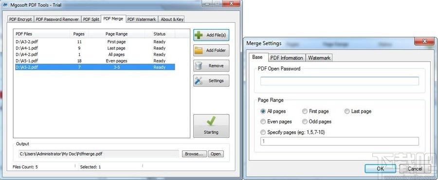 Mgosoft PDF Tools下载,PDF工具箱,PDF加密