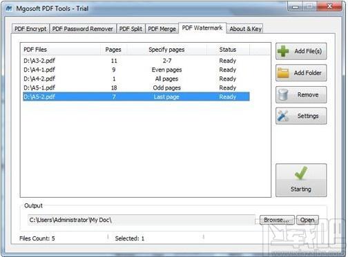 Mgosoft PDF Tools下载,PDF工具箱,PDF加密